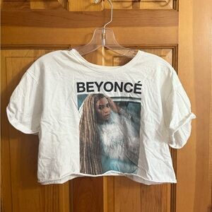 White Graphic Crop Top